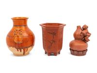 A Group of Three Chinese Pottery Articles