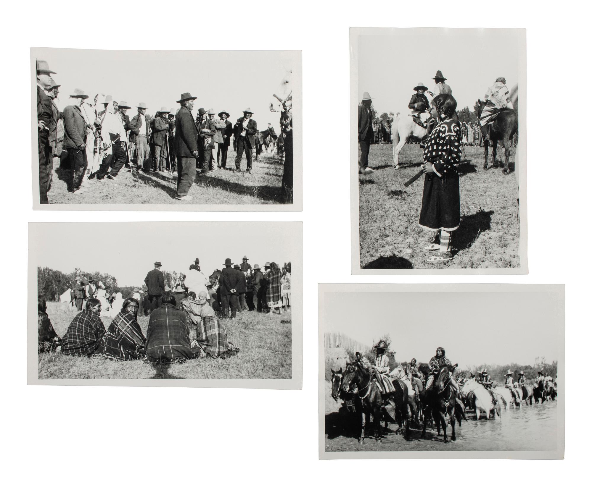 [LATE INDIAN WARS]. A group of 28 photographs from the 50th Anniversary of the Battle of the Little Bighorn, and other Custer Memorials, comprising: