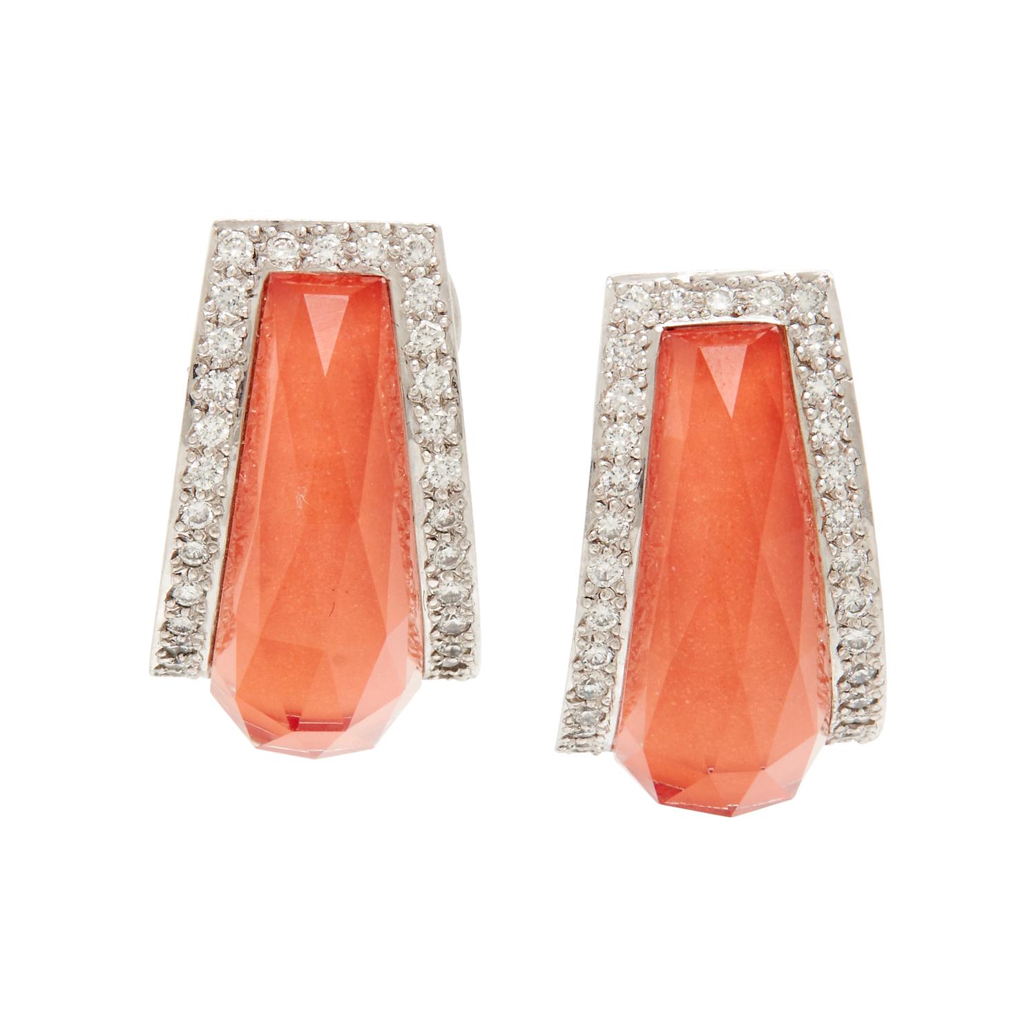 STEPHEN WEBSTER, QUARTZ AND DIAMOND 'CRYSTAL HAZE' CLIP EARRINGS
