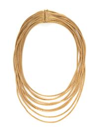 YELLOW GOLD MULTISTRAND NECKLACE AND BRACELET