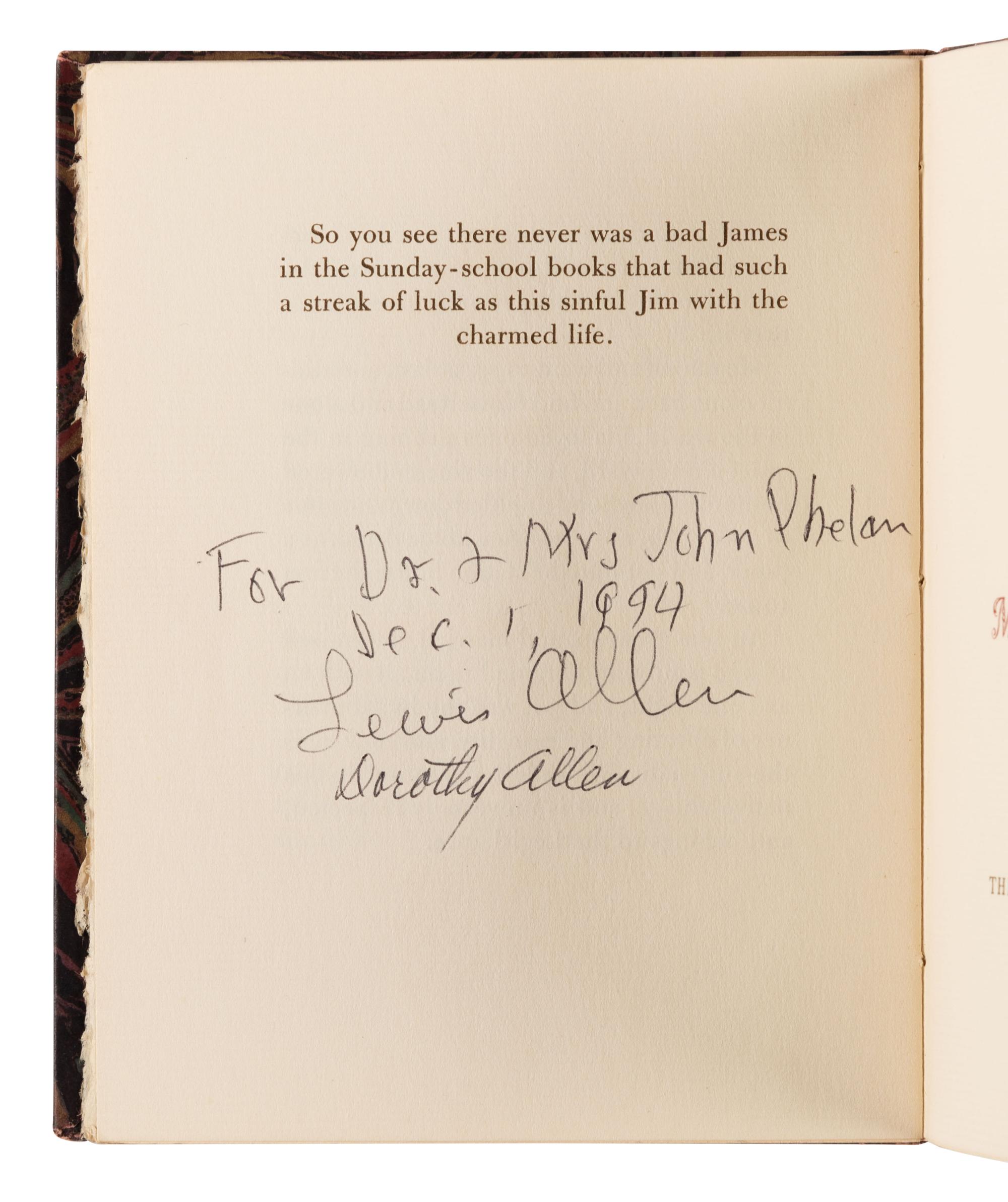[ALLEN PRESS]. TWAIN, Mark (1835-1910). The Christmas Fireside: The Story of a Bad Little Boy that Bore a Charmed Life . Hillsborough, CA: The Allen Press, 1949.