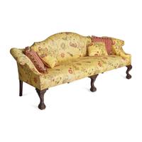 A Chippendale Style Carved Mahogany Camelback Sofa