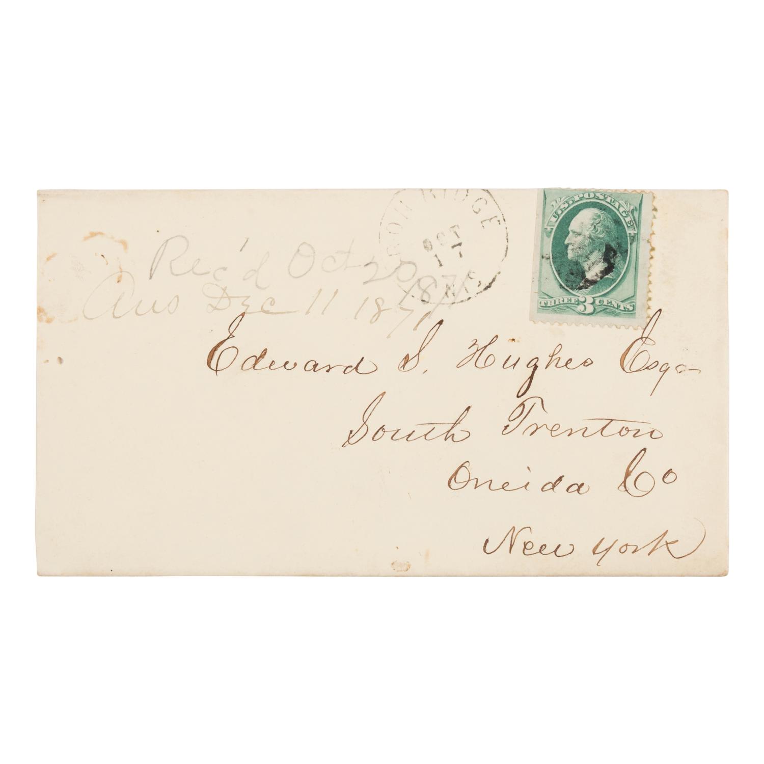 [Chicago Fire]. A large archive of letters, documents, tokens, and ephemera related to the Great Fire.