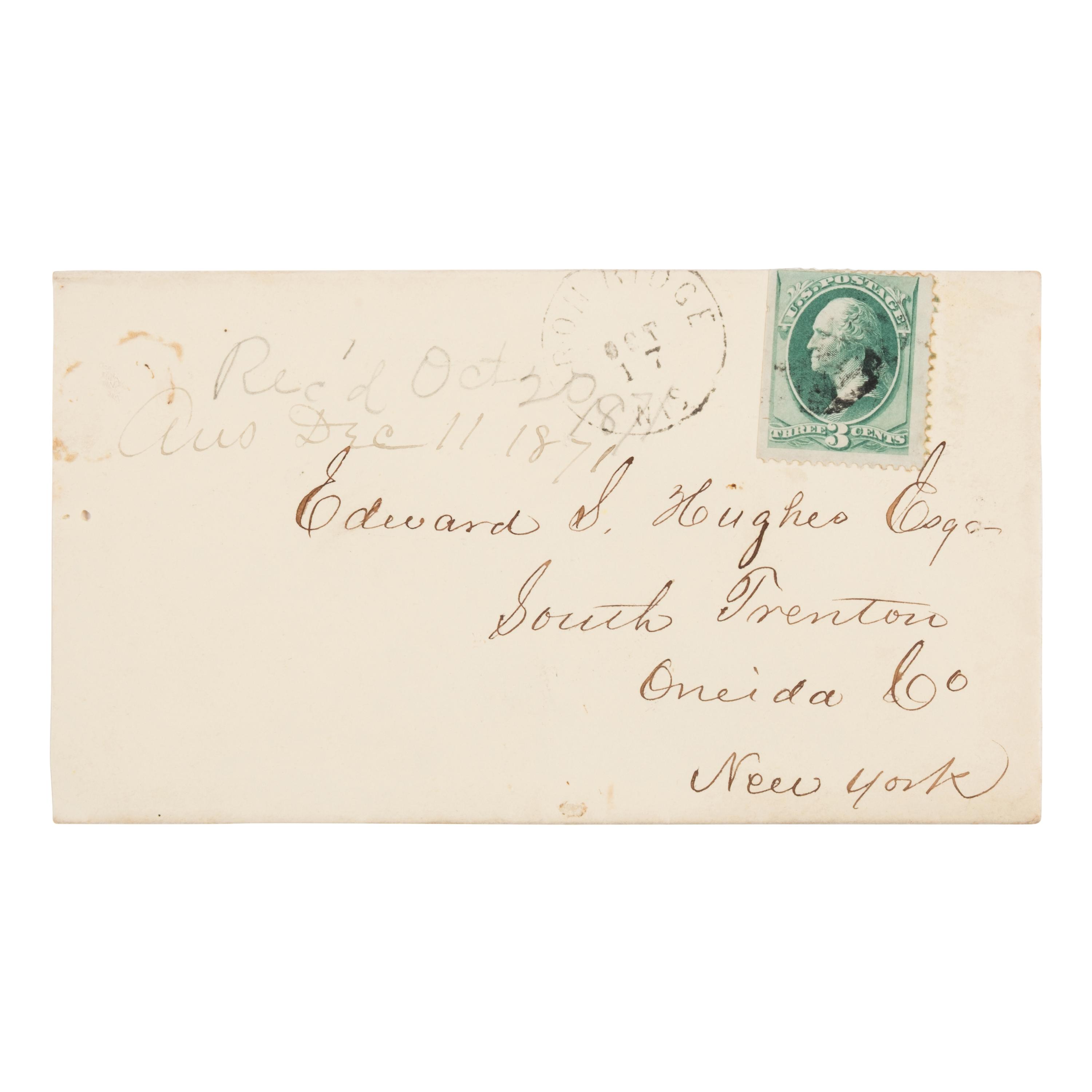 [Chicago Fire]. A large archive of letters, documents, tokens, and ephemera related to the Great Fire.