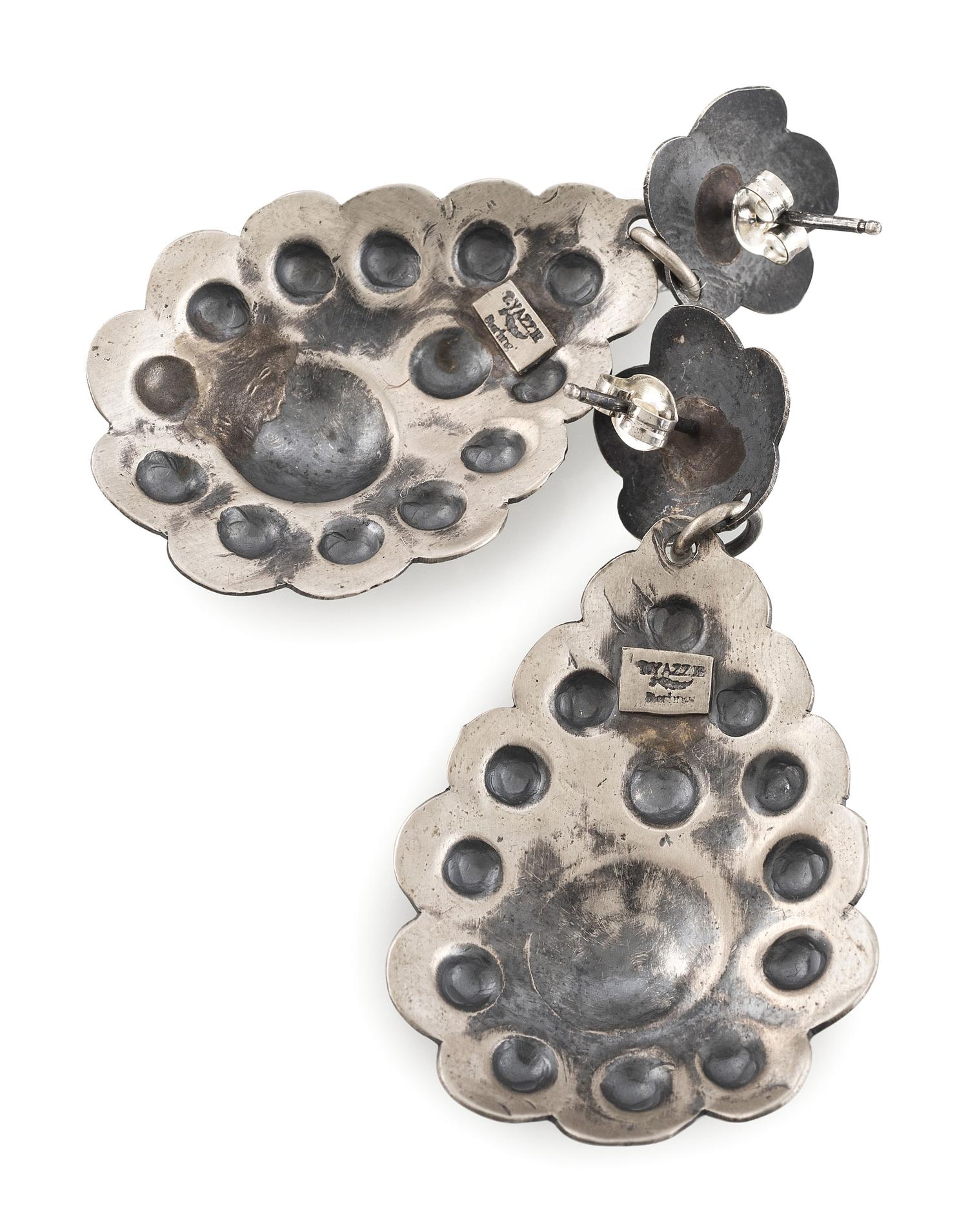 Navajo and Southwestern-style Silver Earrings, with Turquoise