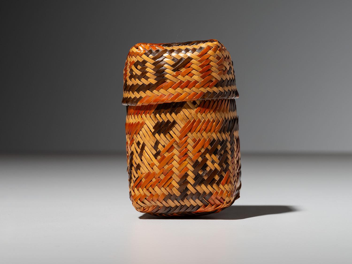 Miniature Chitimacha Double-Walled Lidded Basket