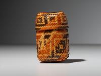Miniature Chitimacha Double-Walled Lidded Basket