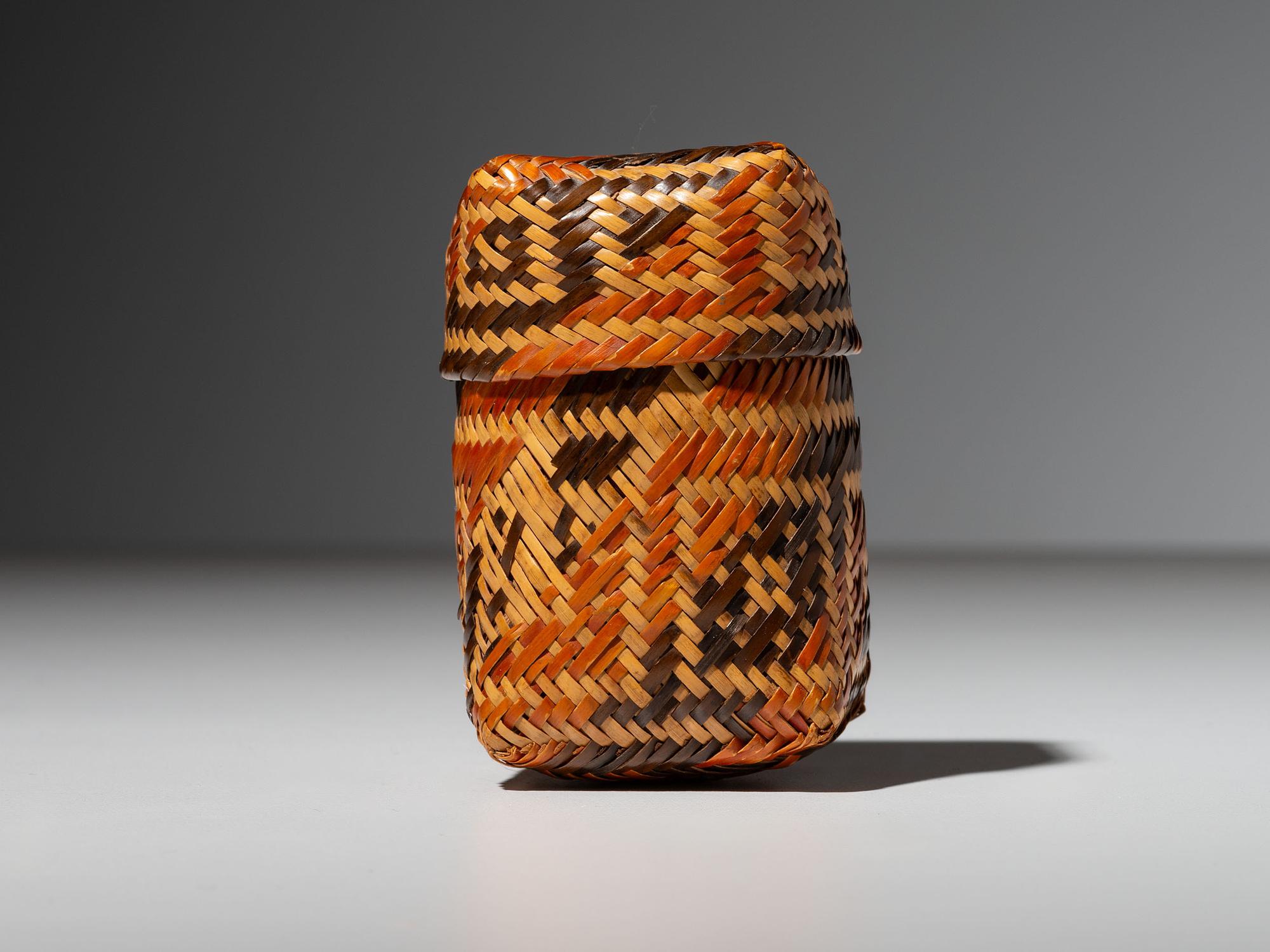 Miniature Chitimacha Double-Walled Lidded Basket