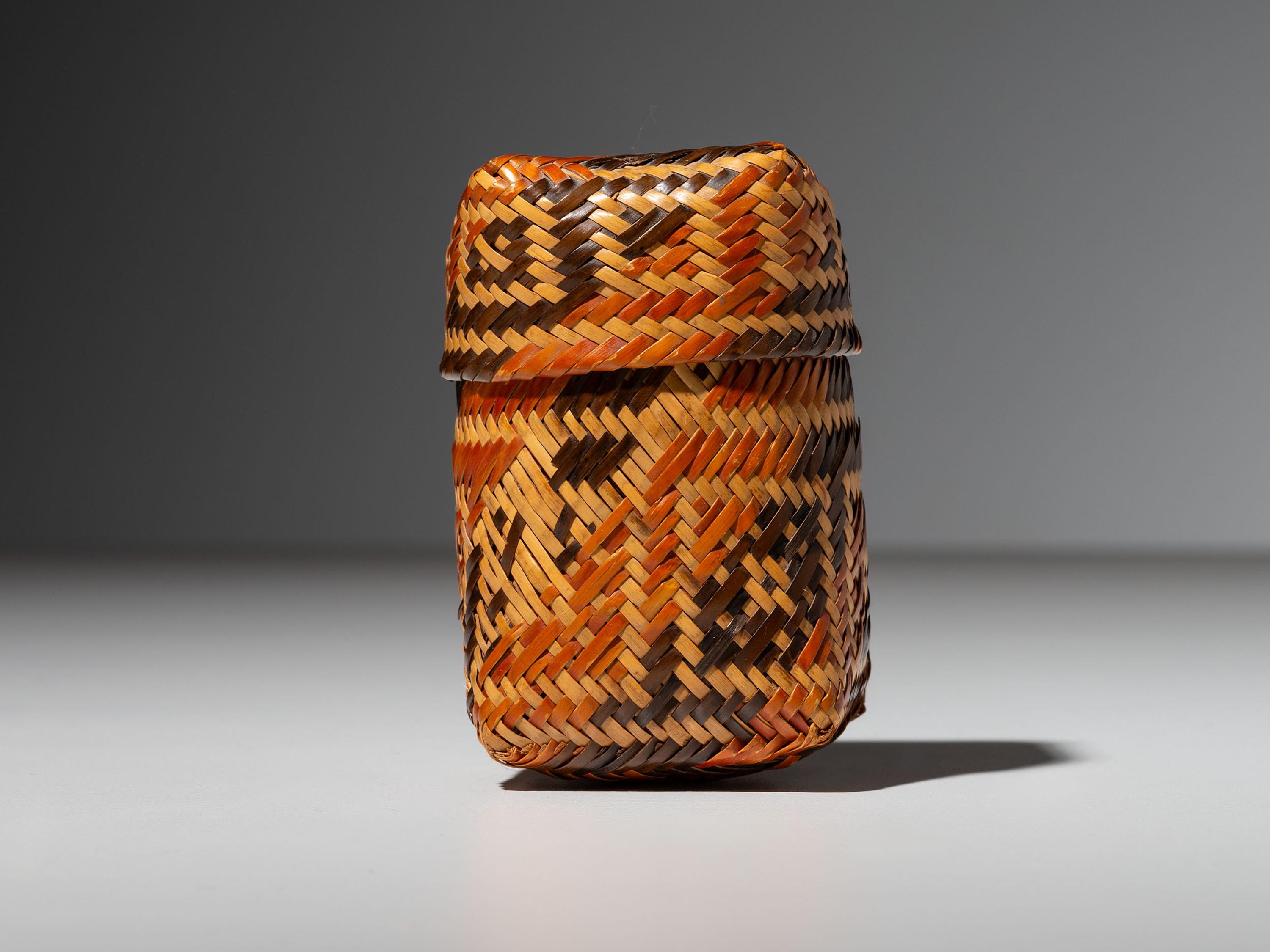 Miniature Chitimacha Double-Walled Lidded Basket