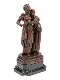 A French Patinated Bronze Figural Group