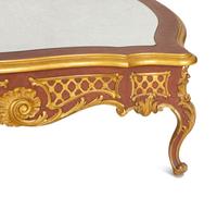 A Louis XV Style Painted and Parcel Gilt Low Coffee Table