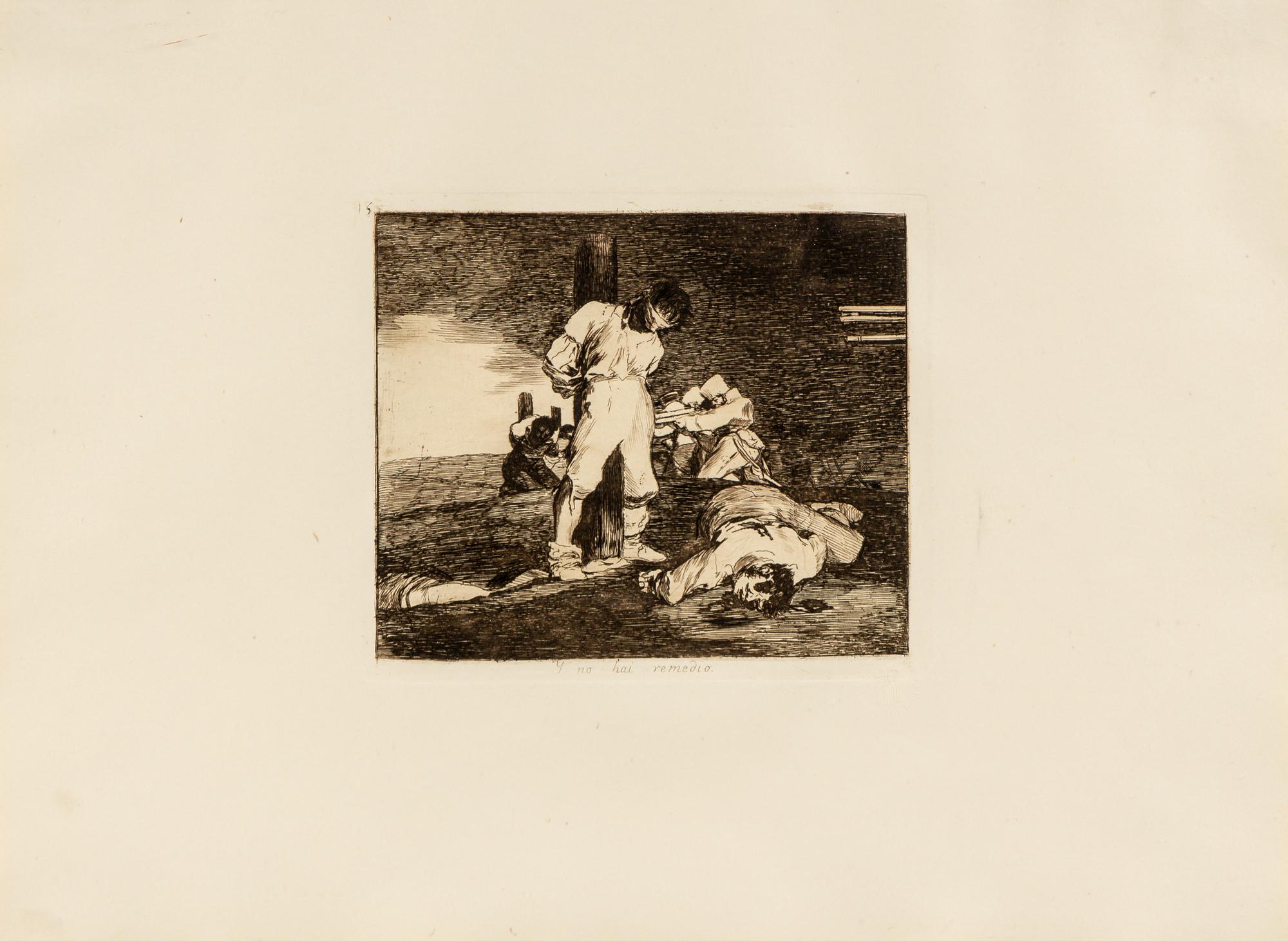 Four plates from Los desastres de la Guerra , (printed later)
