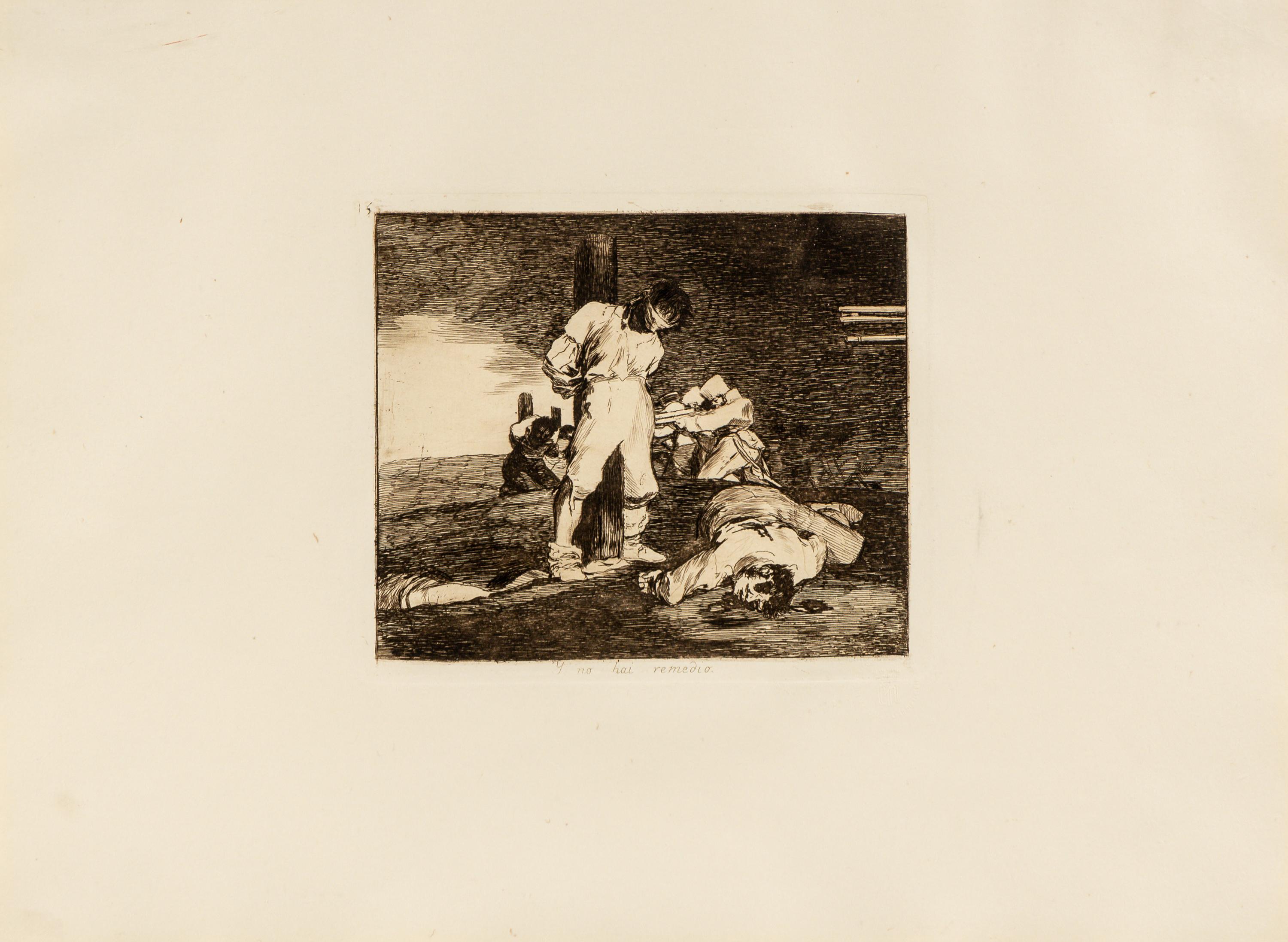 Four plates from Los desastres de la Guerra , (printed later)
