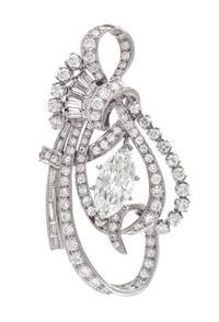 A Platinum and Diamond Pendant, Circa 1950, 10.90 dwts.