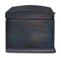A Country Blue-Painted Pine Dome-Top Chest or Document Box