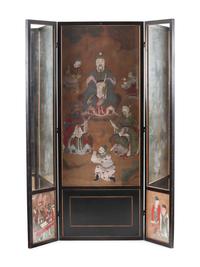 A Daoist Water and Land Ritual Painting Floor Screen