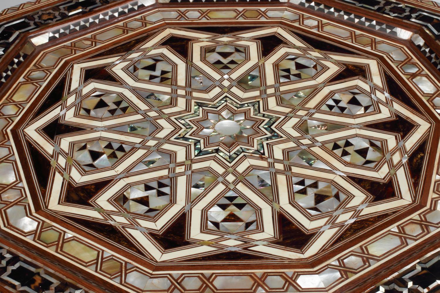 A Pair of Moorish Style Marquetry Side Tables