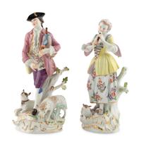 A Pair of Meissen Porcelain Figures