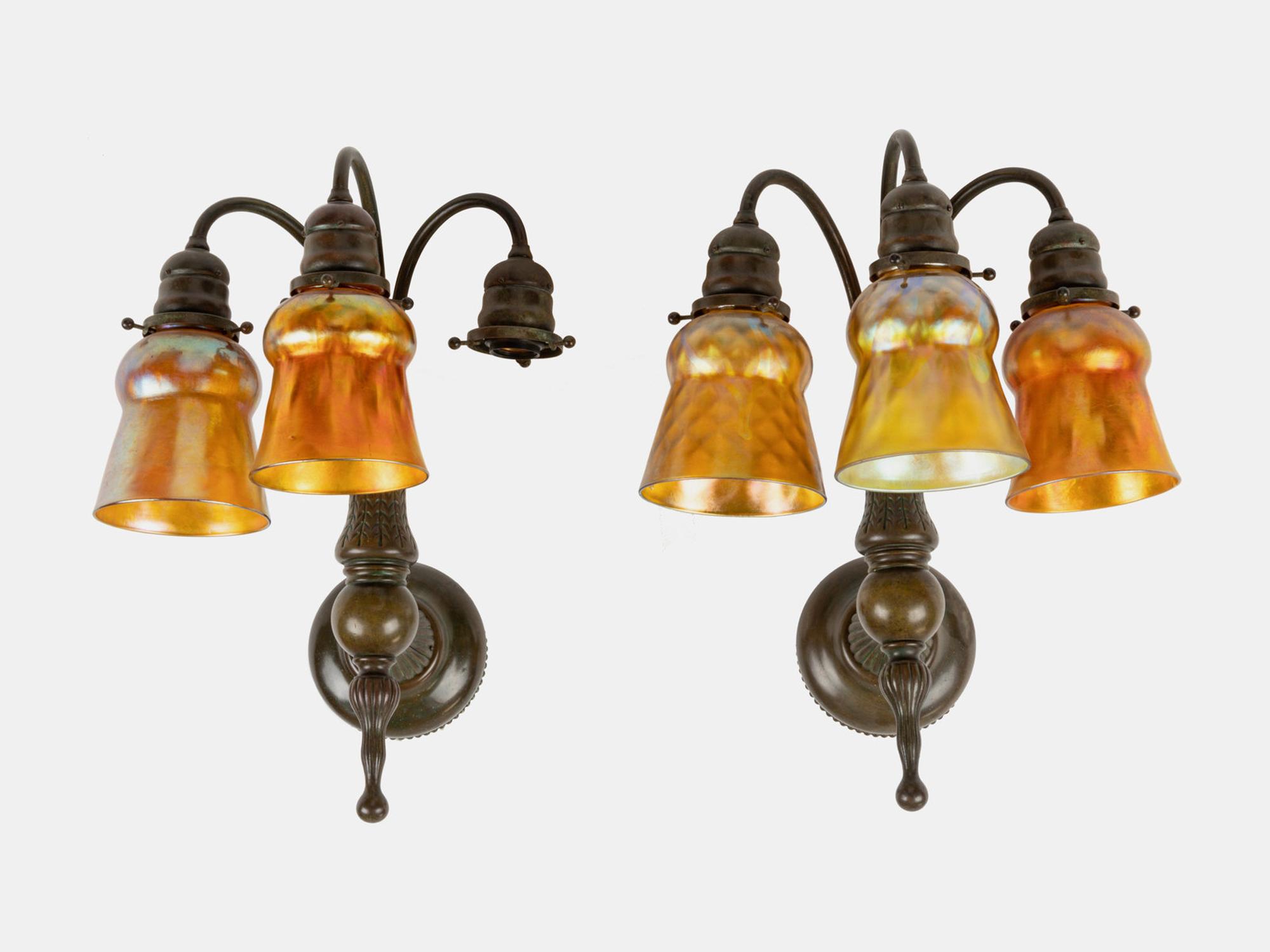 Pair of Three-Light Sconces