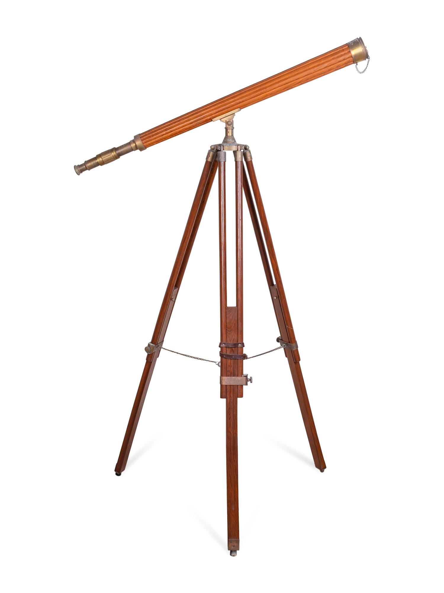 An English Brass-Mounted Mahogany Telescope on Stand