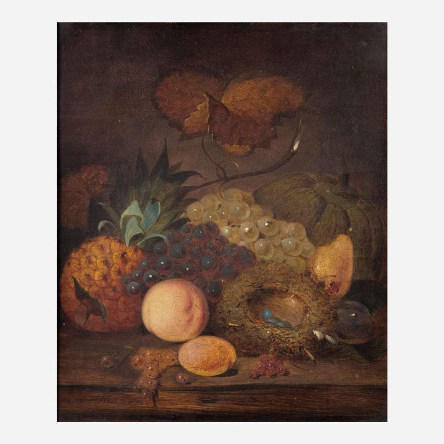 Jan van Huysum (Dutch, 1682–1749) Les Fruits Mûrs (Still Life with Pineapple, Grapes and Robin Eggs on a TableTop)