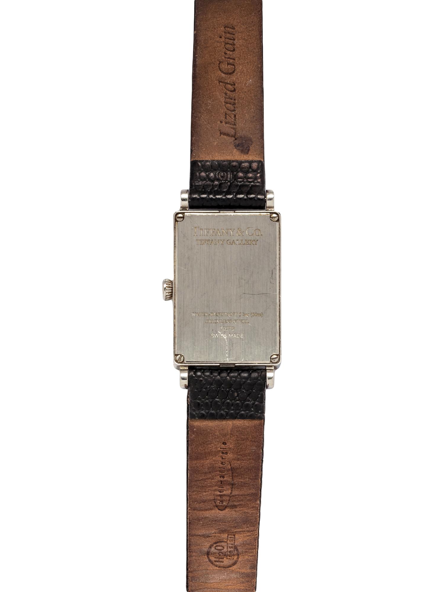 TIFFANY & CO., STAINLESS STEEL 'GALLERY' WRISTWATCH