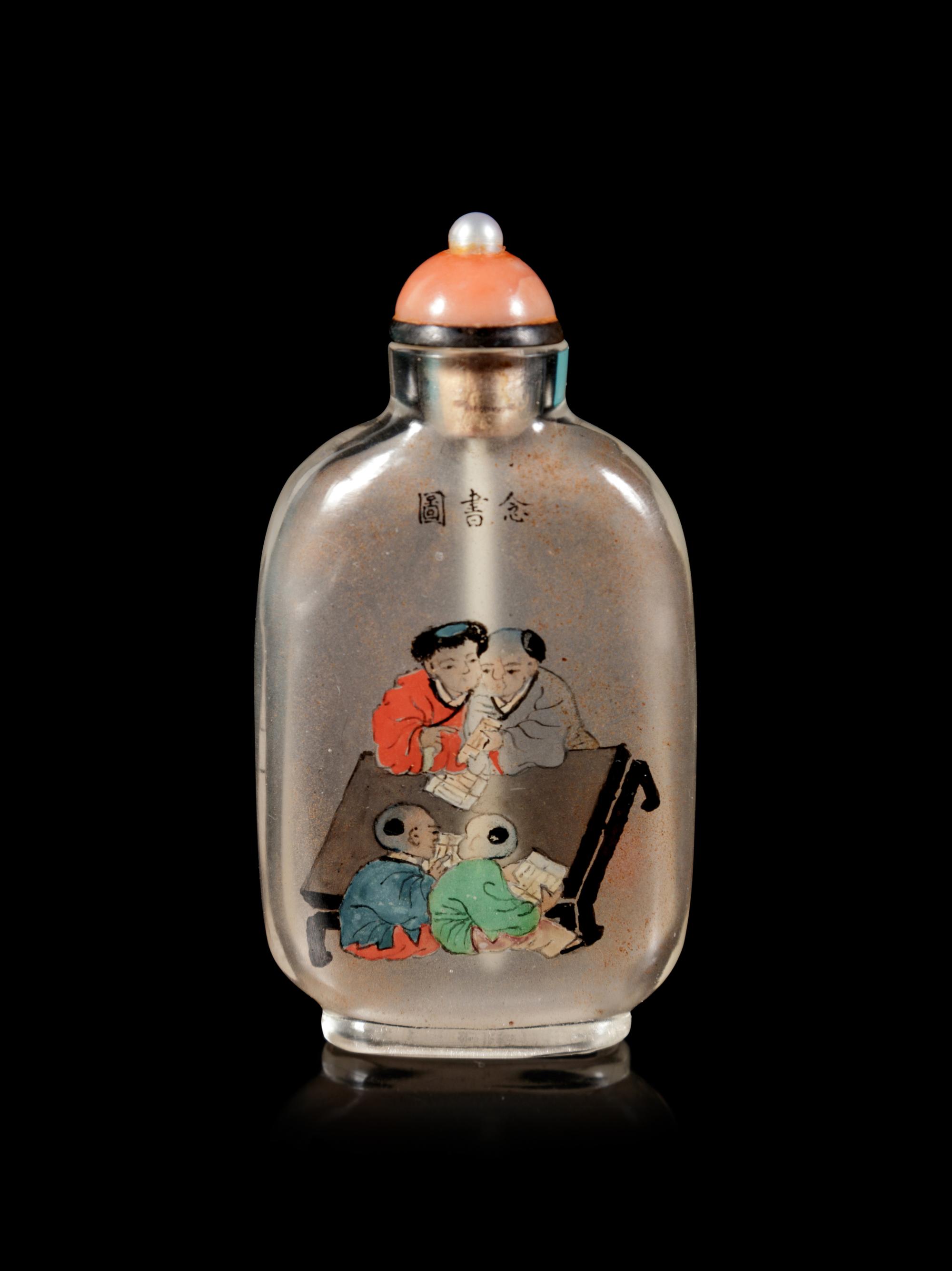 An Inside Painted Rock Crystal Snuff Bottle