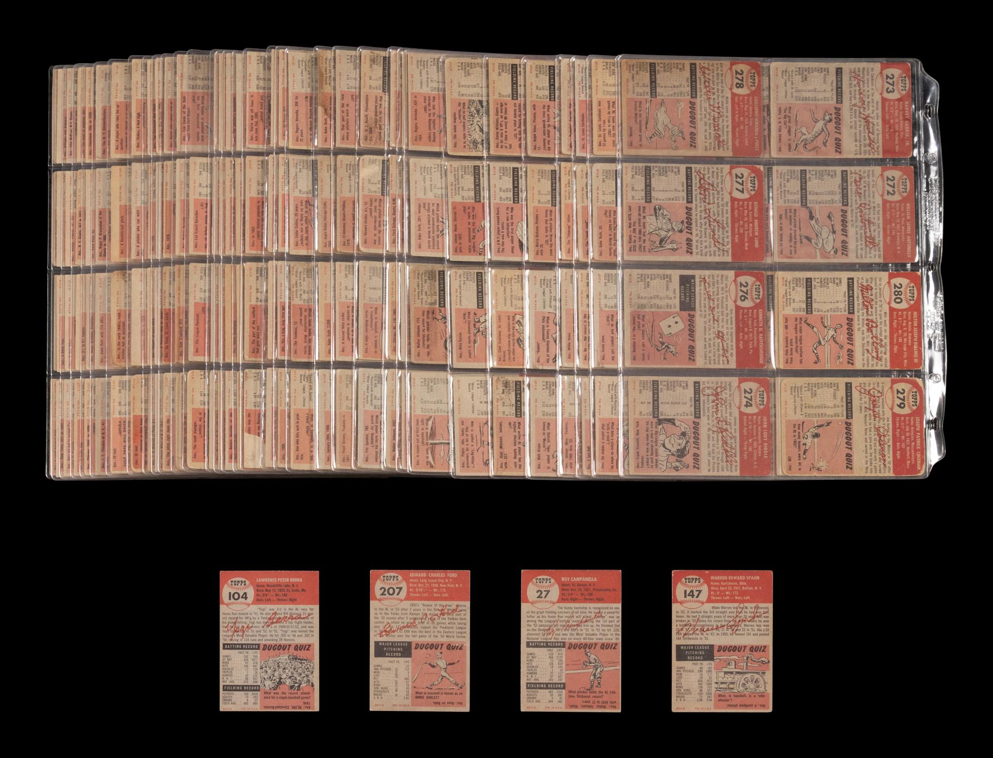 A Near Set of 1953 Topps Baseball Cards (276/280)