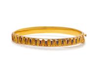 A Yellow Gold and Enamel Bangle Bracelet,