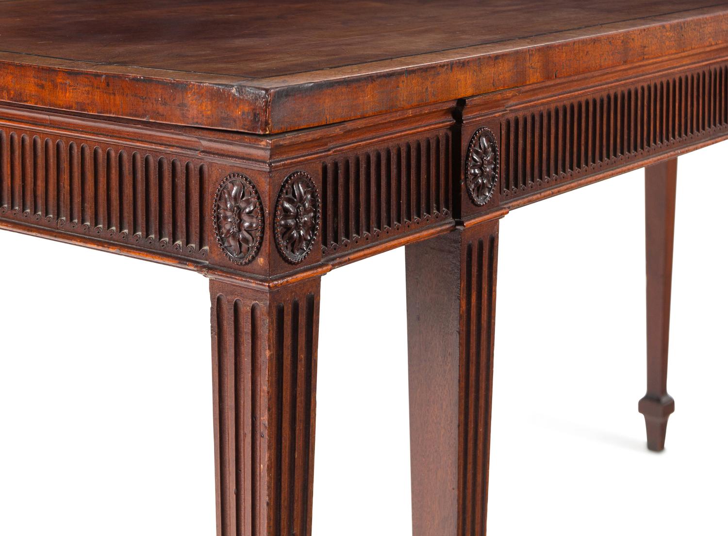 A George III Mahogany and Ebony-Inlaid Serving Table in the Manner of Thomas Chippendale