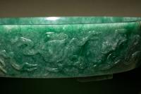 A Mottled Green Jadeite Marriage Bowl