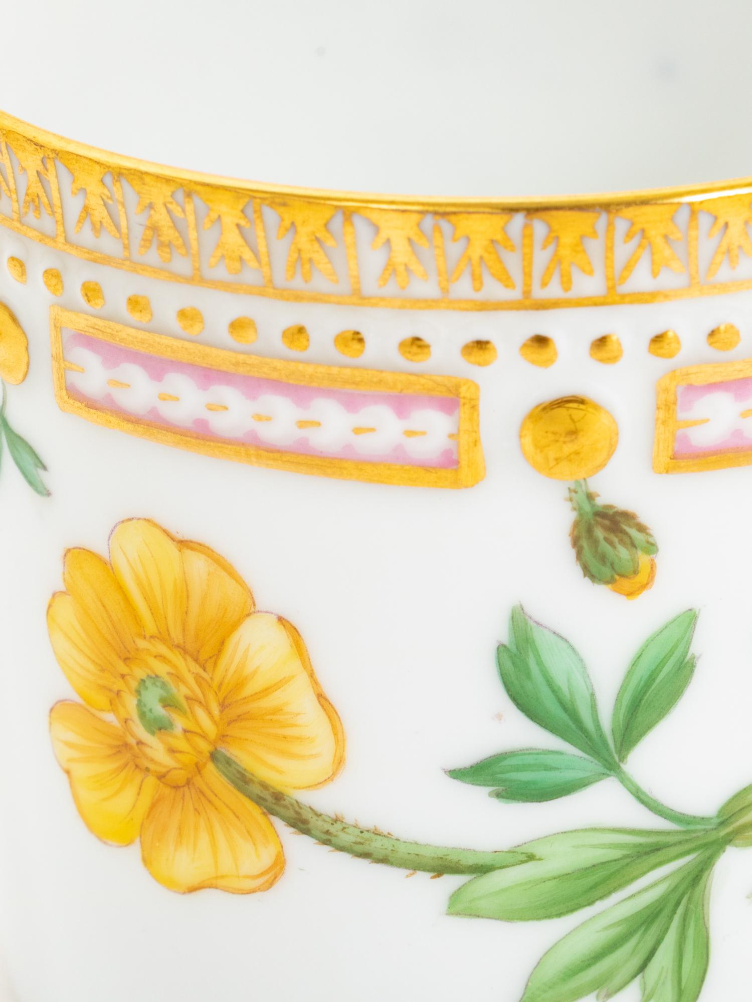 A Set of Fourteen Royal Copenhagen Flora Danica Demitasse Cups and Saucers
