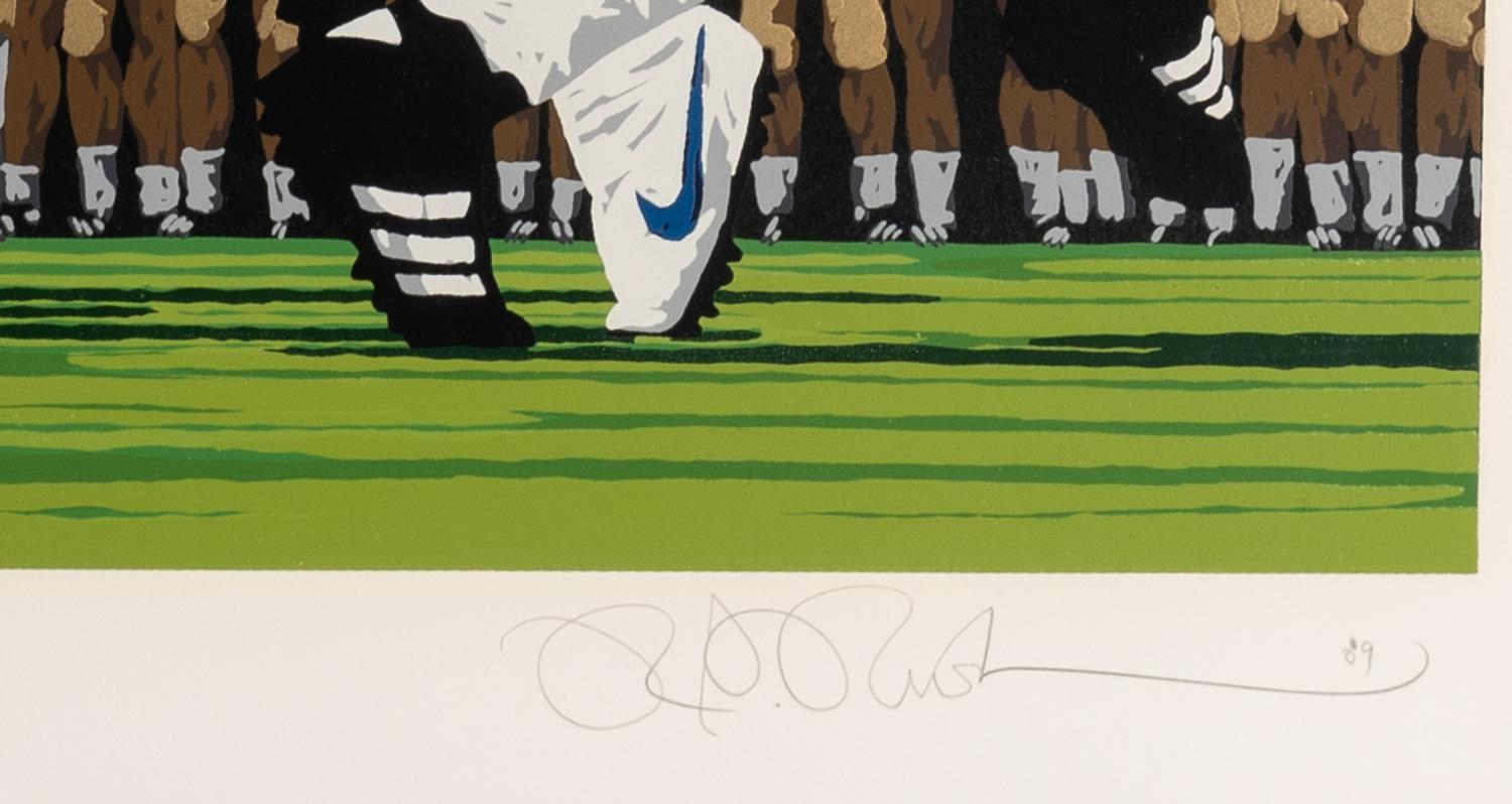A Group of Notre Dame Artworks Including a Signed Heisman Trophy Lithograph