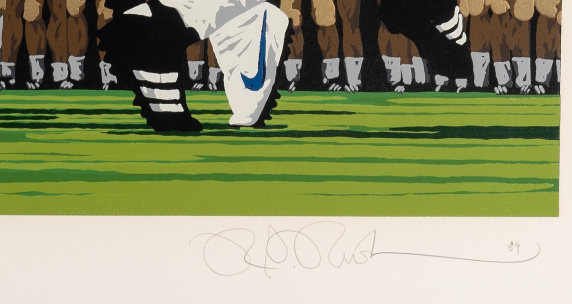 A Group of Notre Dame Artworks Including a Signed Heisman Trophy Lithograph