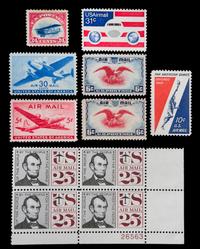 A Collection of United States Airmail Stamps