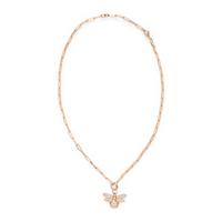 ROSE GOLD AND DIAMOND BEE PENDANT NECKLACE