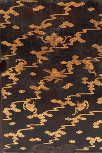 A Pair of Chinese Export Hardstone and Partial Lacquered Carved Wood Panels