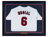 A Stan Musial Signed Autograph St. Louis Cardinals Jersey Display (Stan The Man Hologram)
