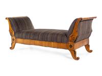 A Biedermeier Parcel Ebonized Walnut Sofa