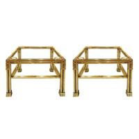 A Brass and Glass Cocktail Table 27.75" W x 27.75" D x 18.75" H — France, 20th Century