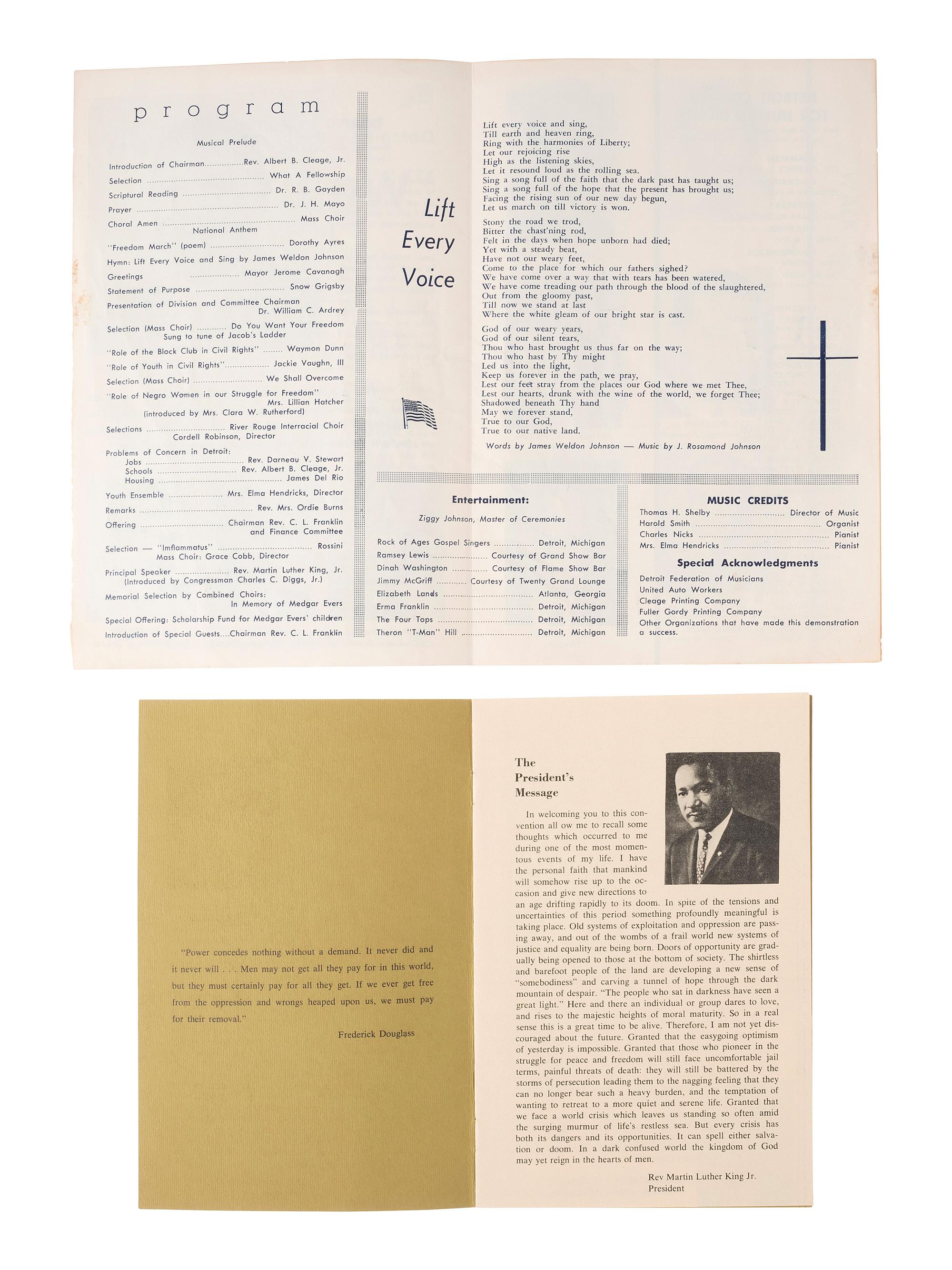 [KING, Martin Luther, Jr. (1929-1968)]. A group of 4 programs, most from events featuring Dr. Martin Luther King, Jr. 1961-1967.
