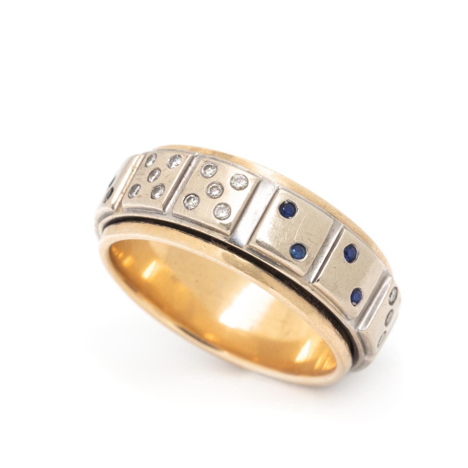 BICOLOR GOLD SPINNING DICE RING