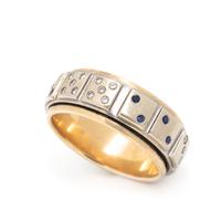 BICOLOR GOLD SPINNING DICE RING