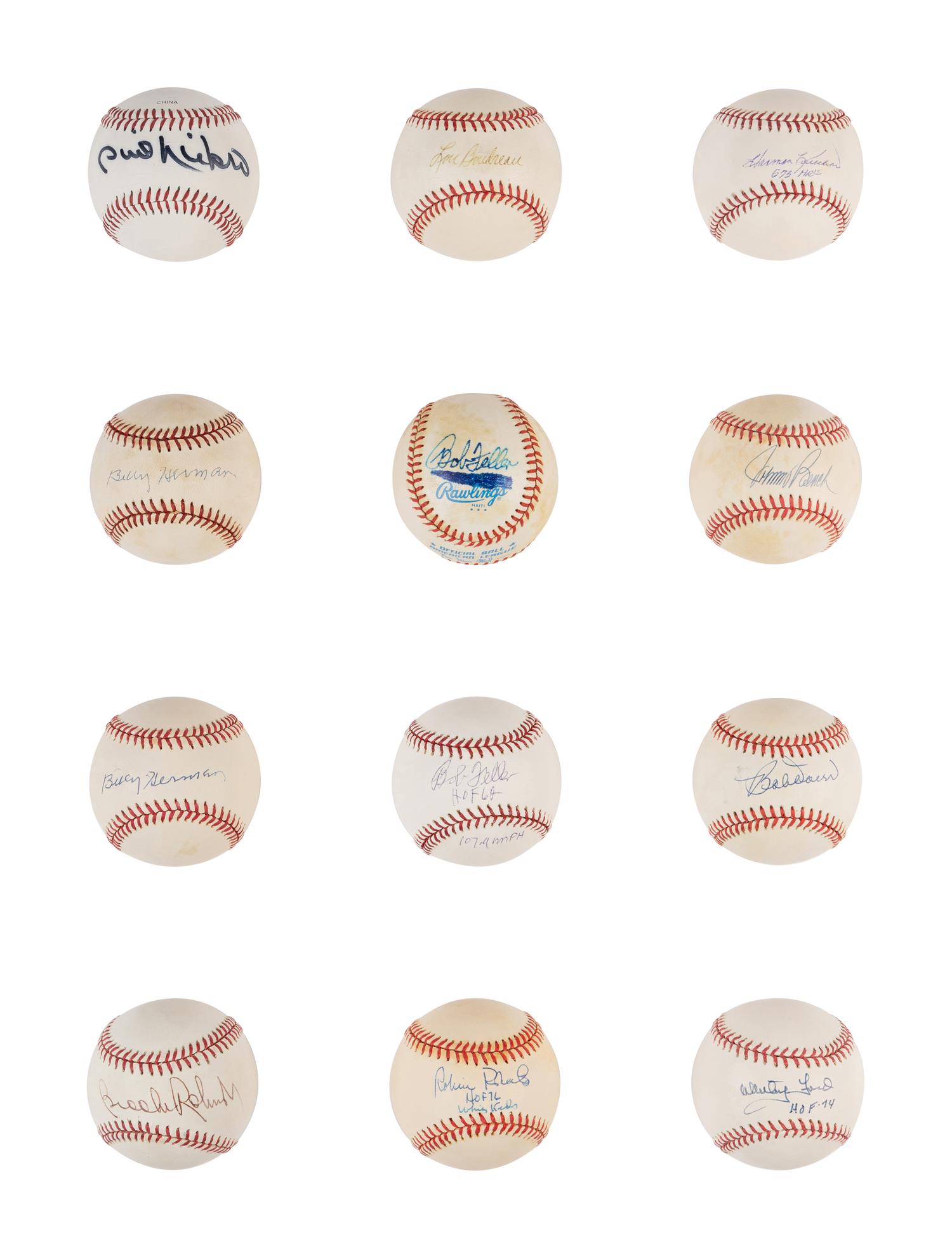 A Group of 24 Baseball Hall of Fame Single Signed Autograph Baseballs (Beckett Authentication Services, PSA)