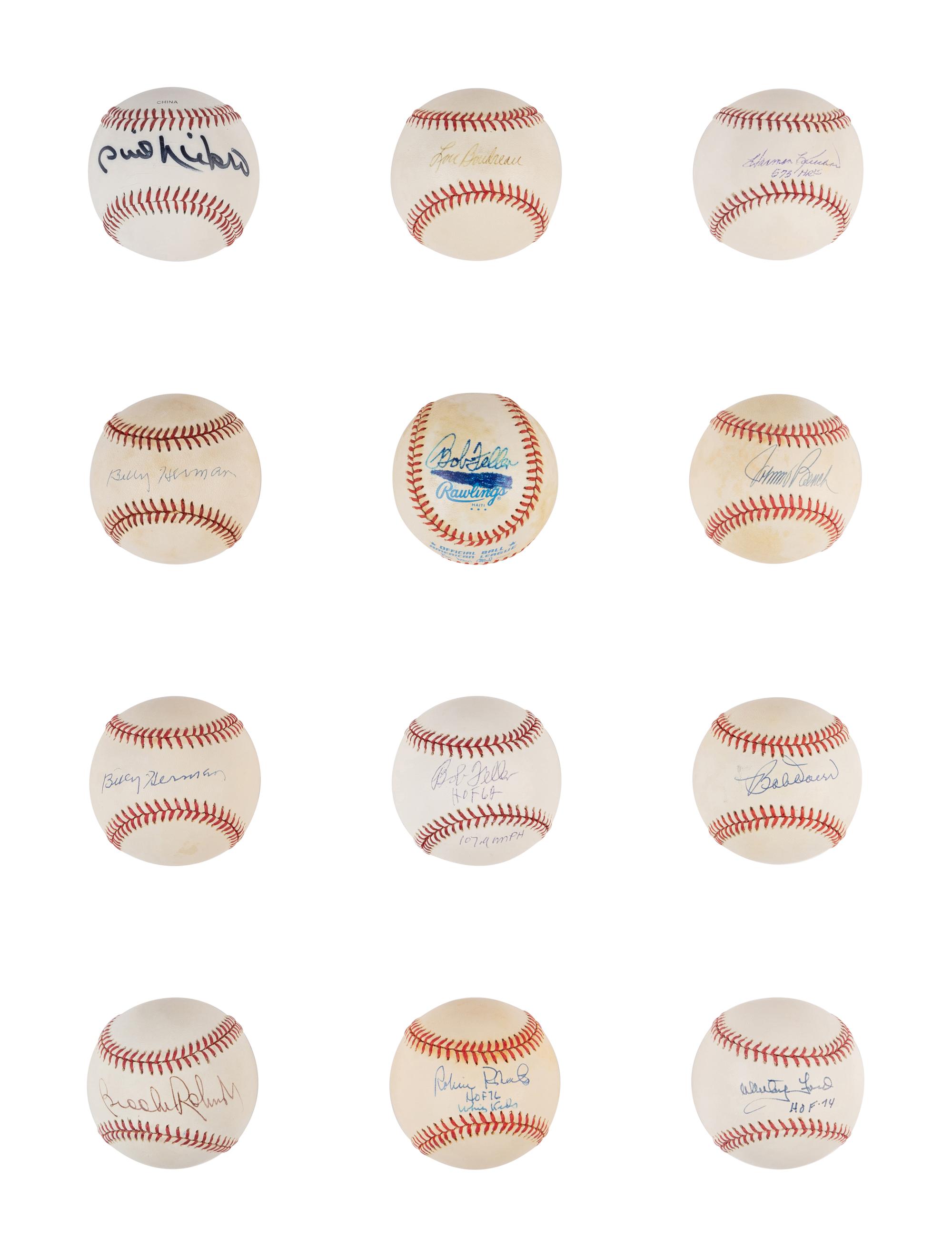 A Group of 24 Baseball Hall of Fame Single Signed Autograph Baseballs (Beckett Authentication Services, PSA)