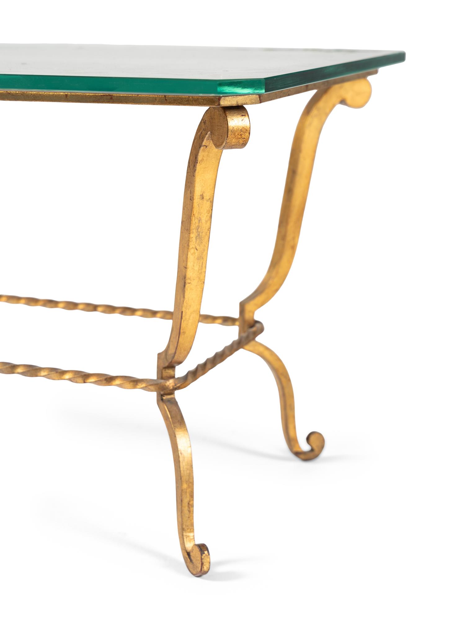 A Gilt Iron and Glass Low Table