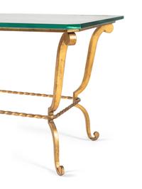 A Gilt Iron and Glass Low Table