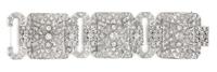 An Art Deco Platinum and Diamond Bracelet, 55.30 dwts.