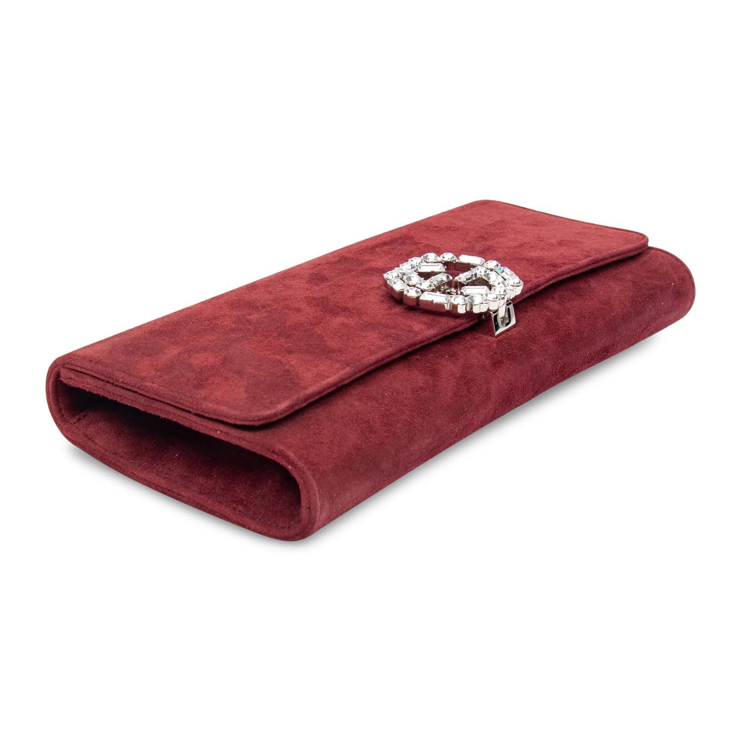 Gucci, Merlot Suede Clutch