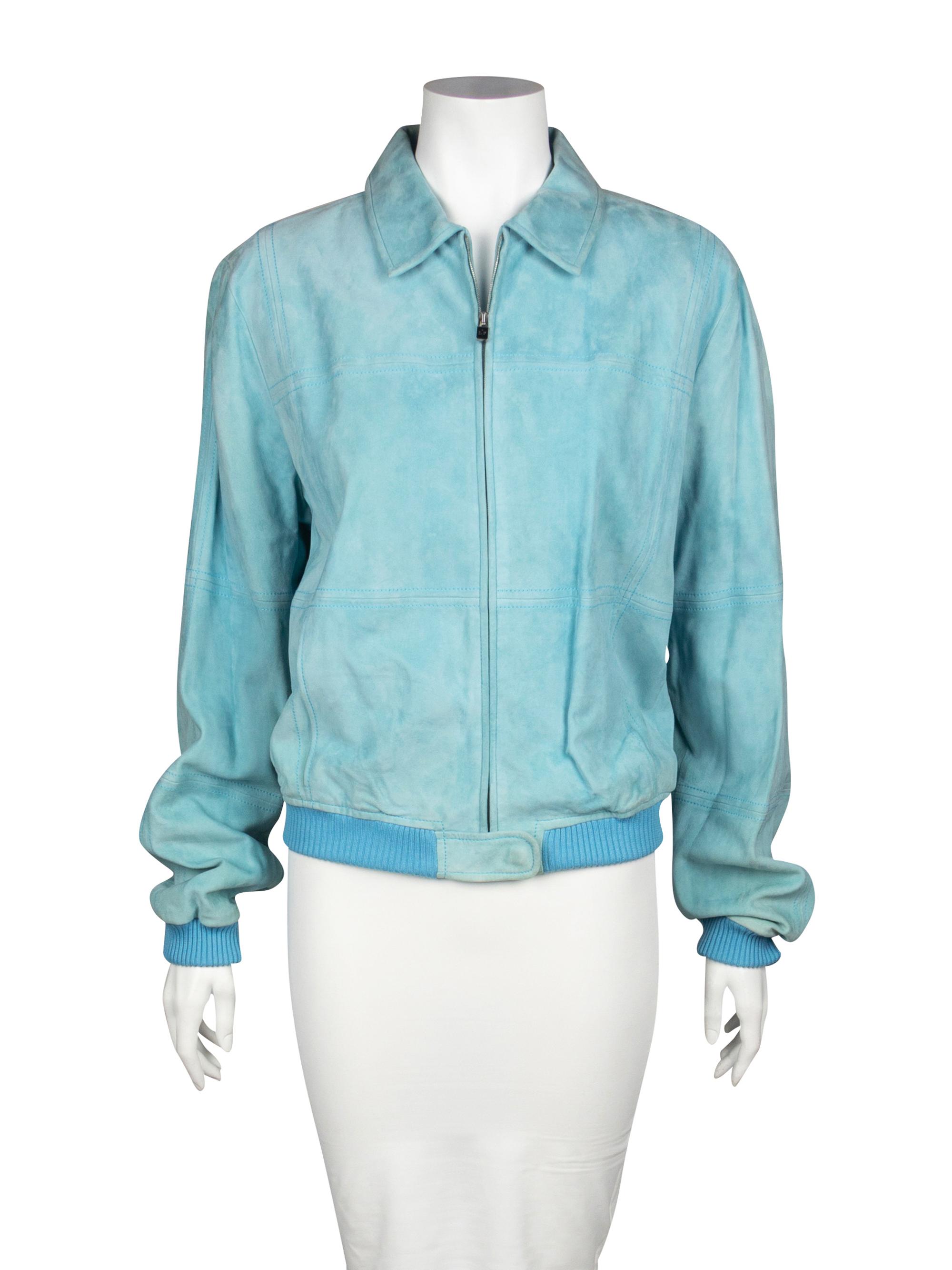 Loro Piana Blue Suede Bomber,